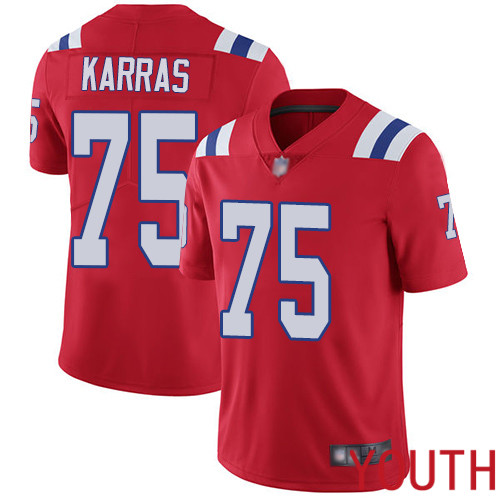 New England Patriots Football 75 Vapor Untouchable Limited Red Youth Ted Karras Alternate NFL Jersey